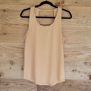 Nike Dri-Fit Yoga Tank Medium Desert Dust Twisted Neckline with Keyhole Back